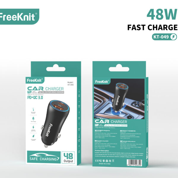 Автомобильное зарядное устройство FreeKnit KT-049 48W