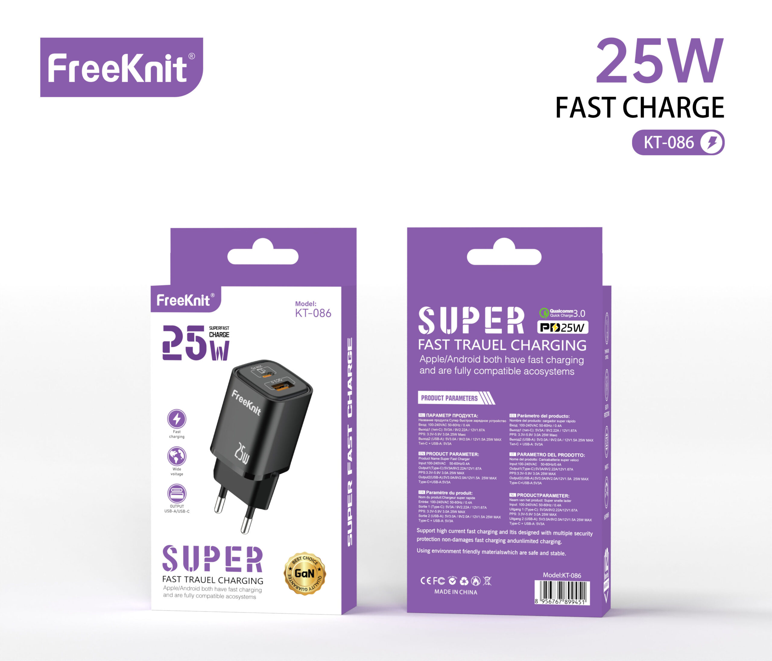 Зарядное устройство FreeKnit KT-086 25W Зарядное устройство FreeKnit KT-086 25W