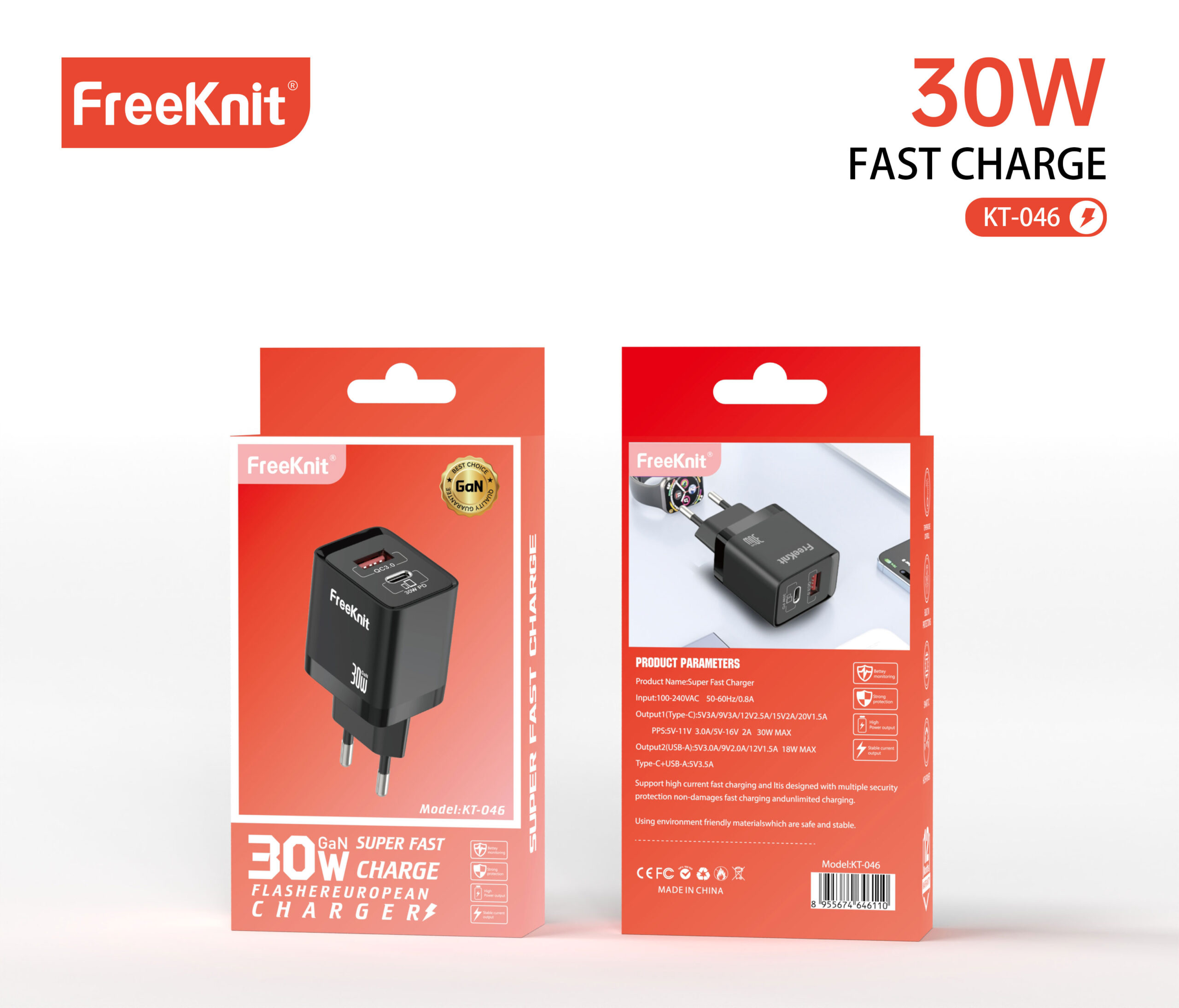 Зарядное устройство FreeKnit KT-046 30W Зарядное устройство FreeKnit KT-046 30W