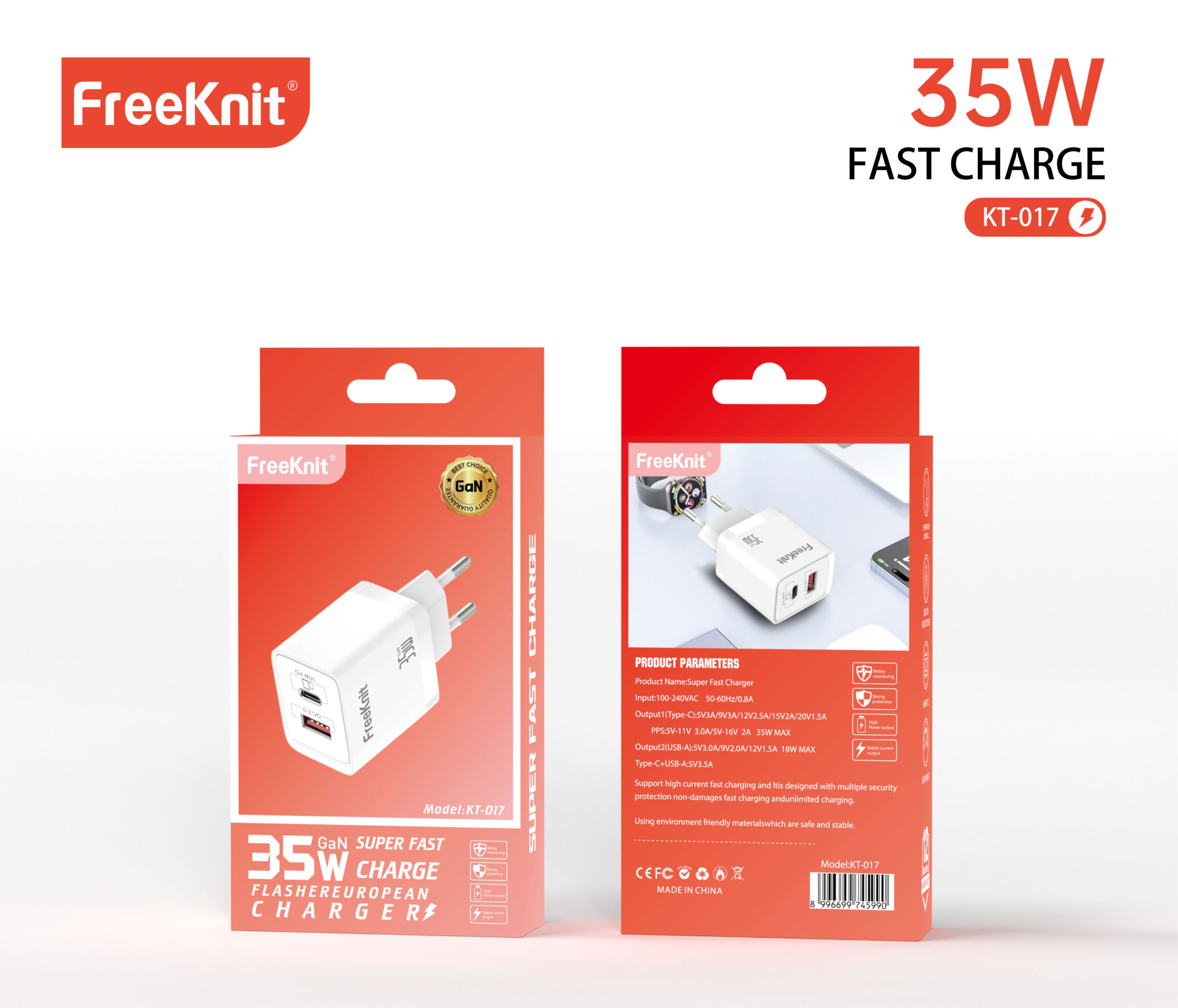 Зарядное устройство FreeKnit KT-017 35W Зарядное устройство FreeKnit KT-017 35W