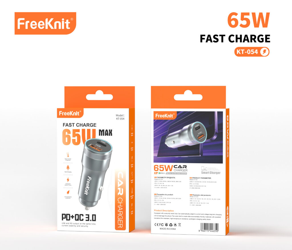 Автомобильное зарядное устройство FreeKnit KT-054 65W