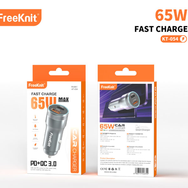 Автомобильное зарядное устройство FreeKnit KT-054 65W